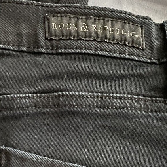 Rock & Republic Jeans Women’s Size 10 Kashmere Black Denim Skinny Stretch - Picture 5 of 7